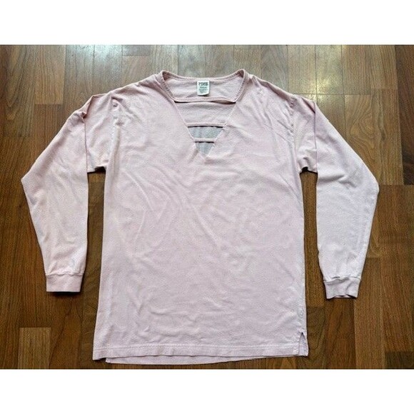 Victoria's Secret PINK Women's S Long Sleeve Shirt Dog Light Pink Strappy V-Neck - Picture 2 of 15